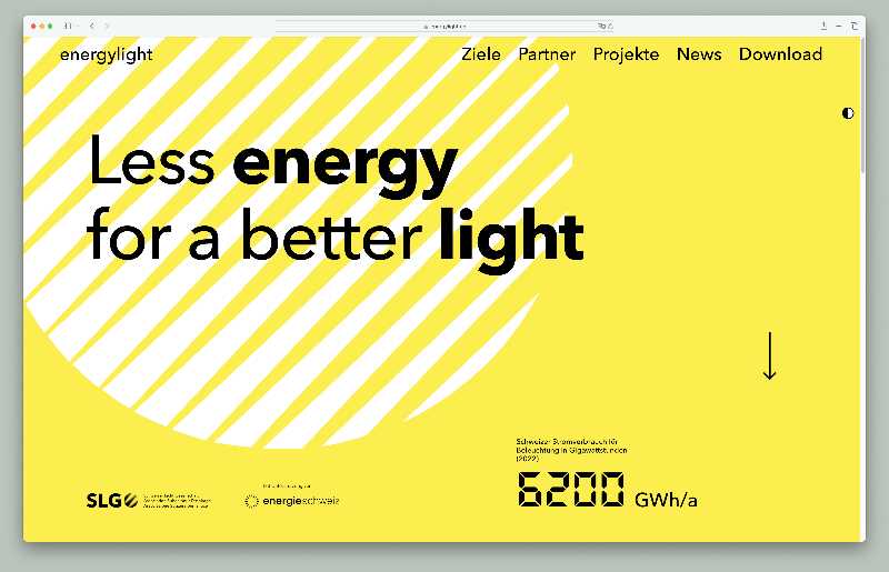 Vorschau der Webseite energylight.ch auf einem Desktop-Computer