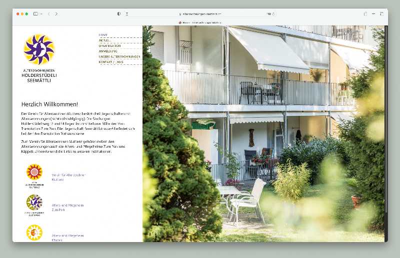 Vorschau der Webseite alterswohnungen-muttenz.ch auf einem Desktop-Computer