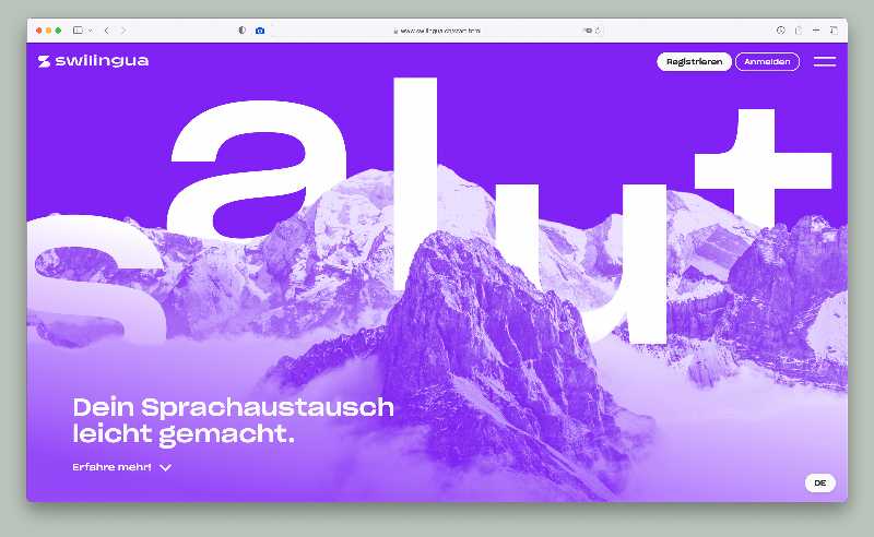 Vorschau der Webseite swilingua.ch auf einem Desktop-Computer