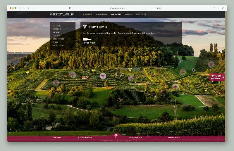 Vorschau der Webseite weingutjauslin.ch auf einem Desktop-Computer