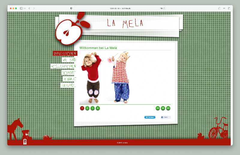 Vorschau der Webseite la-mela.ch auf einem Desktop-Computer