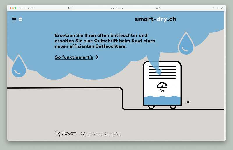 Vorschau der Webseite smart-dry.ch auf einem Desktop-Computer