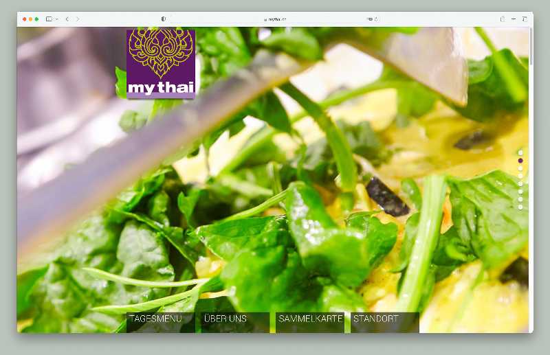Vorschau der Webseite mythai.ch auf einem Desktop-Computer