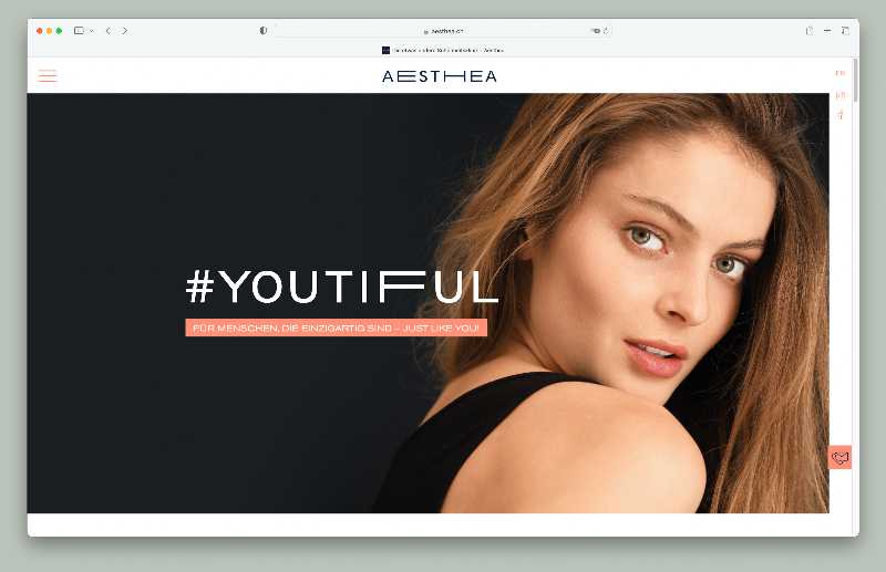Vorschau der Webseite aesthea.ch auf einem Desktop-Computer