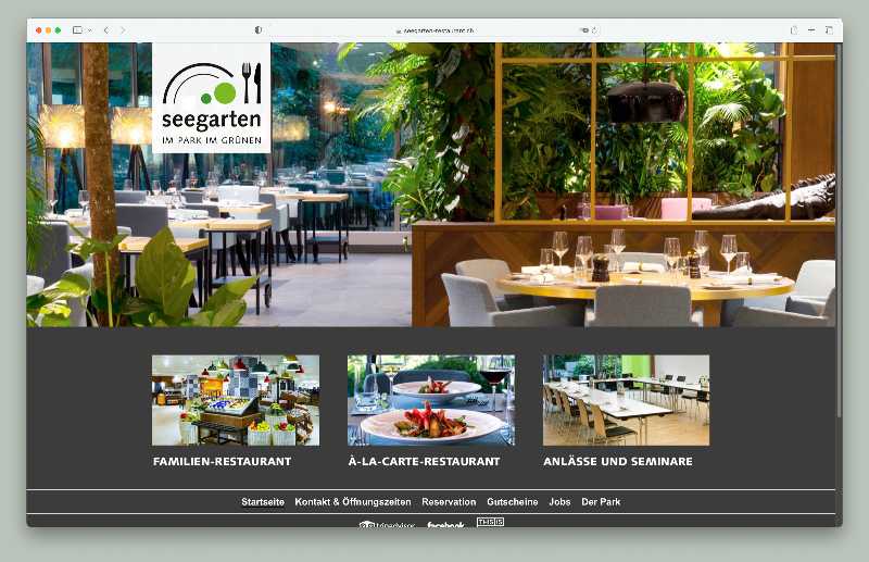 Vorschau der Webseite seegarten-restaurant.ch auf einem Desktop-Computer