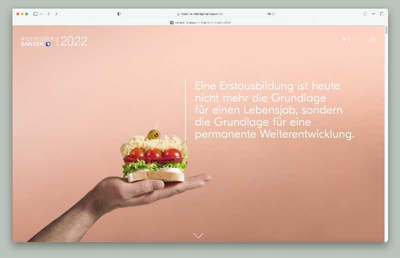 Vorschau der Webseite brochure.arbeitgeber-banken.ch auf einem Desktop-Computer