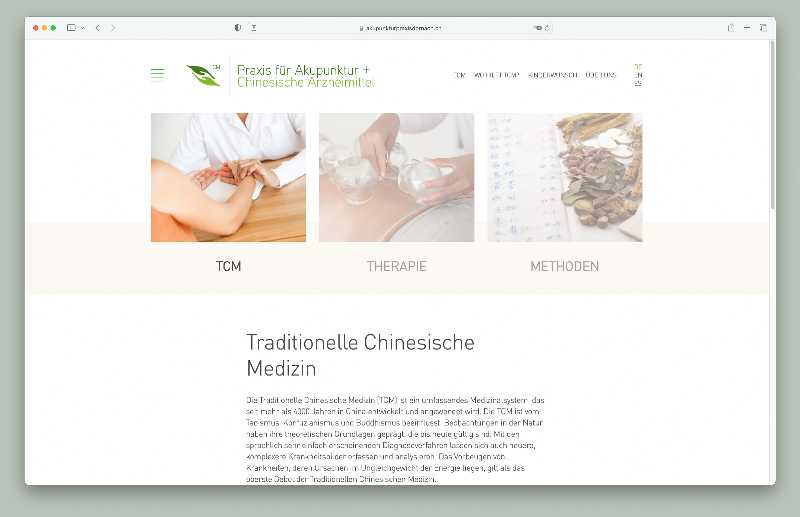 Vorschau der Webseite akupunkturpraxisdornach.ch auf einem Desktop-Computer