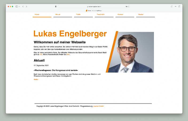 Vorschau der Webseite lukasengelberger.ch auf einem Desktop-Computer