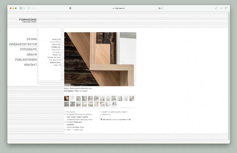 Vorschau der Webseite formzone.ch auf einem Desktop-Computer