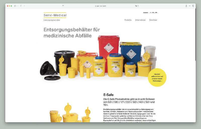 Vorschau der Webseite servi-medical.ch auf einem Desktop-Computer