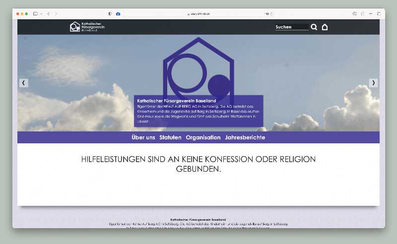 Vorschau der Webseite kfv-bl.ch auf einem Desktop-Computer