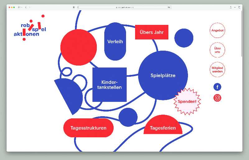 Vorschau der Webseite robi-spiel-aktionen.ch auf einem Desktop-Computer