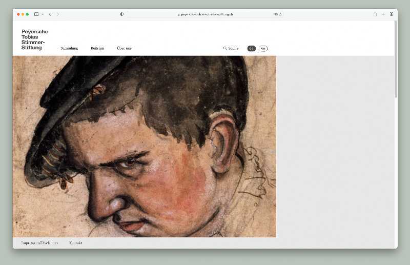 Vorschau der Webseite peyersche-tobias-stimmer-stiftung.ch auf einem Desktop-Computer