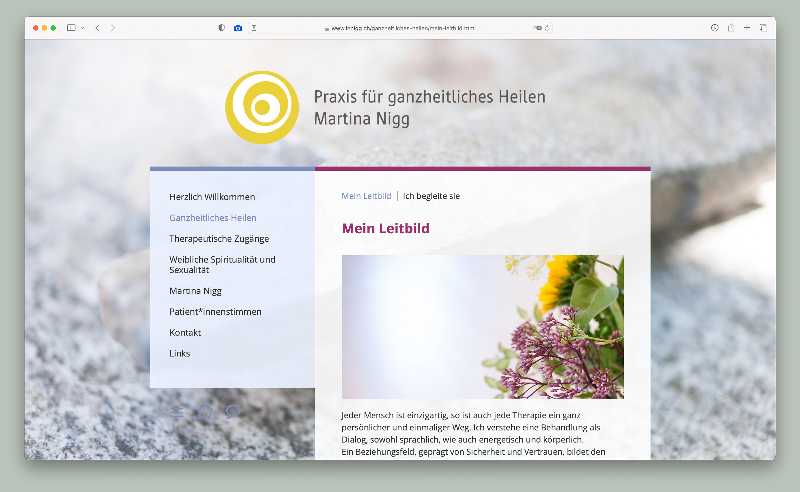 Vorschau der Webseite innigg.ch auf einem Desktop-Computer
