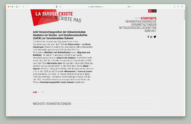 Vorschau der Webseite lasuissenexistepas.ch auf einem Desktop-Computer