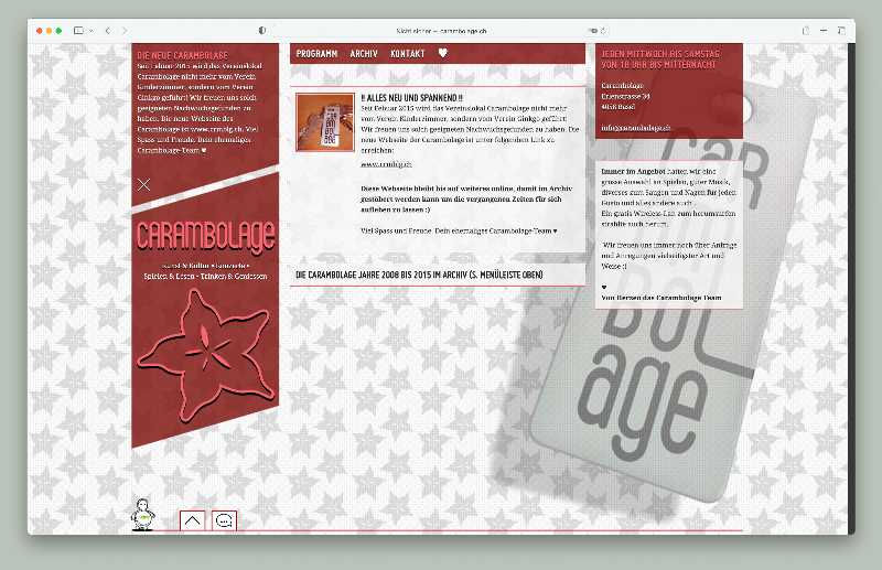 Vorschau der Webseite carambolage.ch auf einem Desktop-Computer