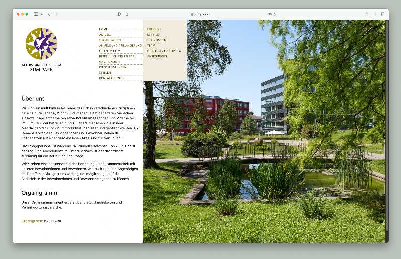 Vorschau der Webseite zumpark.ch auf einem Desktop-Computer