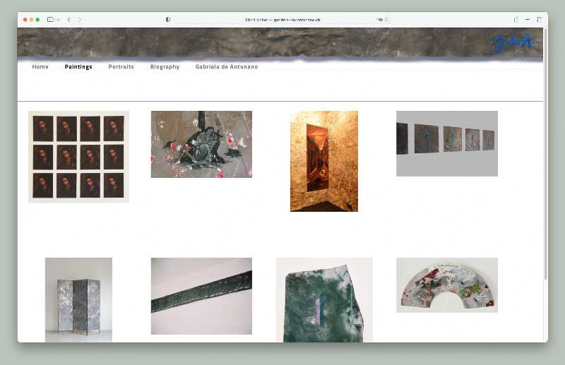 Vorschau der Webseite gabriela-de-antunano.ch auf einem Desktop-Computer