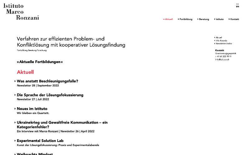 Vorschau der Webseite istituto.ch auf einem Desktop-Computer