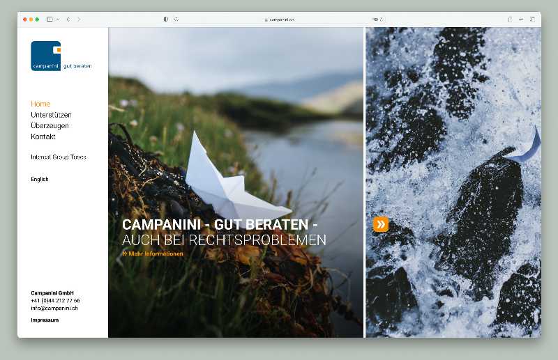 Vorschau der Webseite campanini.ch auf einem Desktop-Computer