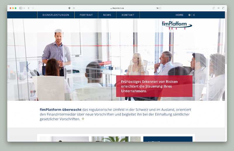 Vorschau der Webseite fimplatform.ch auf einem Desktop-Computer