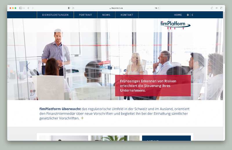 Vorschau der Webseite fimplatform.ch auf einem Desktop-Computer