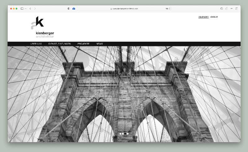 Vorschau der Webseite kienberger-architektur.ch auf einem Desktop-Computer