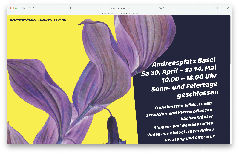 Vorschau der Webseite wildpflanzemaert.ch auf einem Desktop-Computer